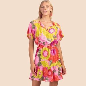 NWT Trina Turk Mahalo Dress Boho Floral 100% silk